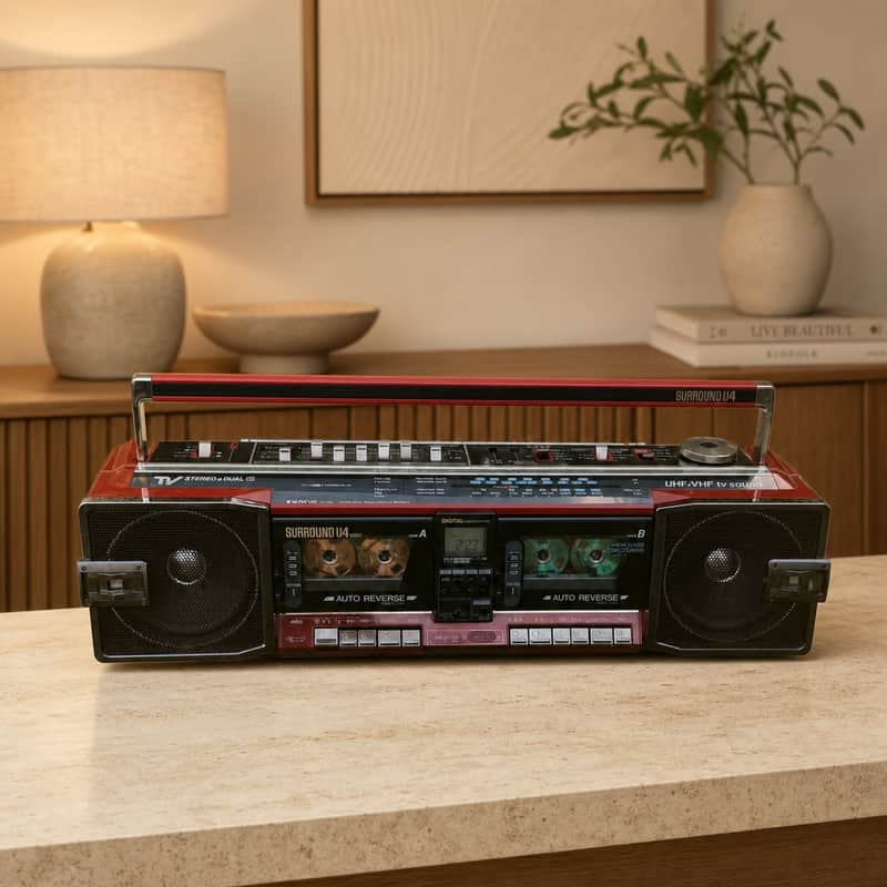Sanyo U4-W80 Rare Vintage JDM Cassette Boombox Getto blaster Serviced Warranty image 1