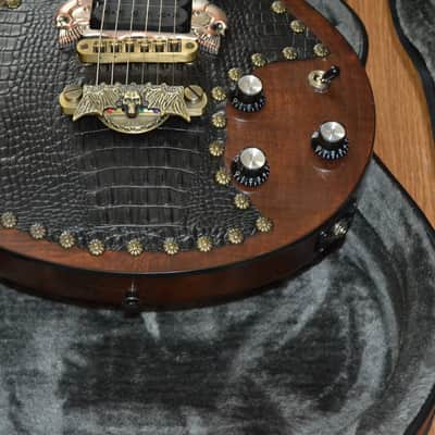 Jim Cat LP Style Black Gator w/Seymour Duncan Mark Holcomb Alpha/Omega Pickups and Upgraded Electronics image 9