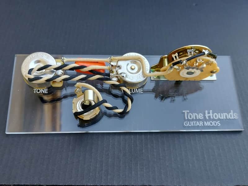 ToneHounds Guitar Mods Deluxe Wired Control Assembly for Fender Telecaster .022uF image 1