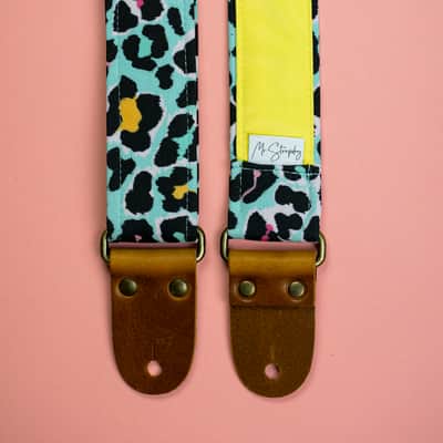 Mr.Strapsky Pink Cheetah Guitar Strap Bass Strap With Italian Satin image 9
