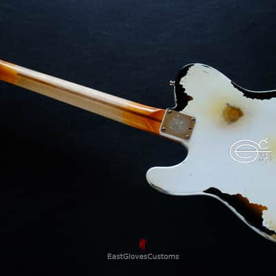 Fender Telecaster American Deluxe 60th Anniversary Series White over Sunburst Aged Heavy Relic Rare image 14