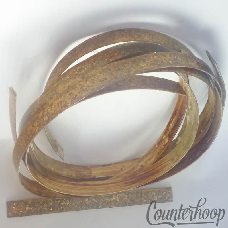 Ludwig/WFL Gold/Silver Glass Bass Drum Hoop/Rim Inlay 9/16"Wrap 127"Vintage 50s image 1