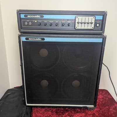 Vintage 1970s Acoustic Control Corp Model 230 Head & 403 4x12 Cab Stack w/ Original Cover imagen 3