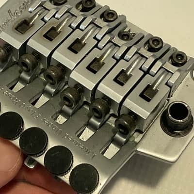 1990's Jackson Dinky Guitars JT-580LP Takeuchi Brushed Chrome Licensed Floyd Rose Tremolo Guitar Bridge Set image 16