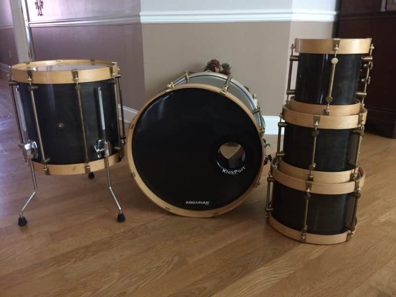 Bearing Edge Custom Drums Maple Charcoal  Grey Drum Set image 1