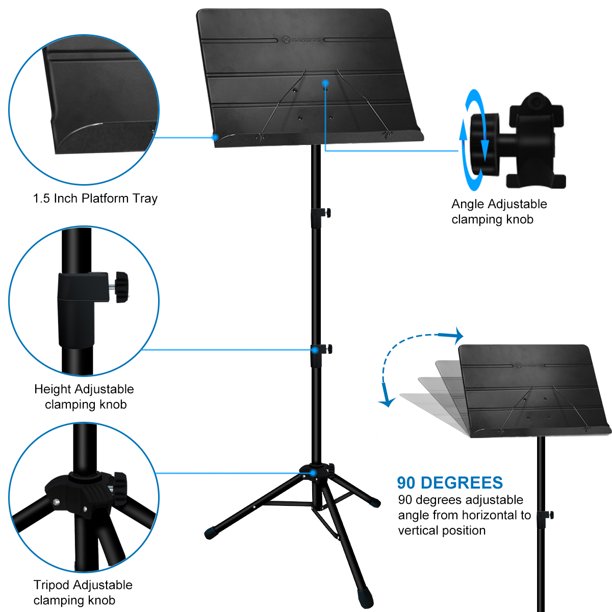 OEM Portable Music Stand, With Carrying Bag and Music Sheet Clip Holder photo 2
