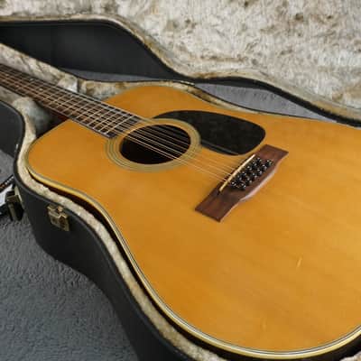 Vintage Jumbo 12-String Acoustic Guitar Japan Made w/ Hard Case image 25