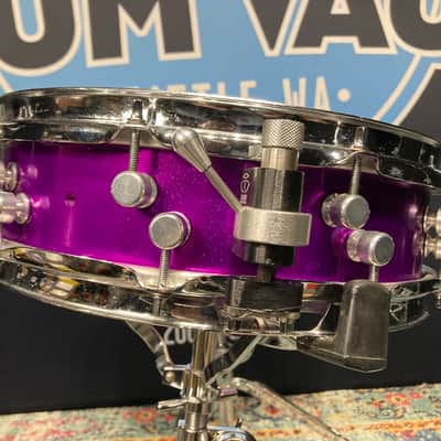 Russ McKinnon's, Tower of Power, Trick 14x4" Aluminum Snare Drum, Upgraded Throw-Off - Purple, 1989. Signed! image 15