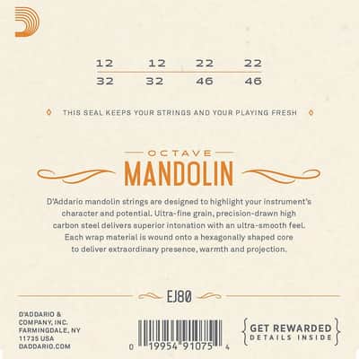 D'Addario Octave Mandolin Strings Phosphor Bronze Medium Loop End image 2
