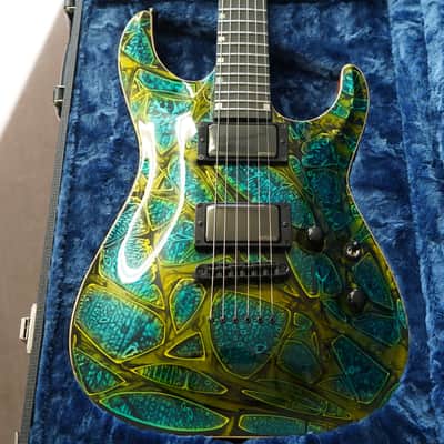 ESP USA Horizon-II Psychedelic Flame 6-String Electric Guitar w/ Black Tolex FF Case image 8