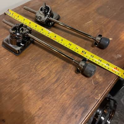 Tama Black Nickel Drum Spurs w Mounts Complete Pair image 10