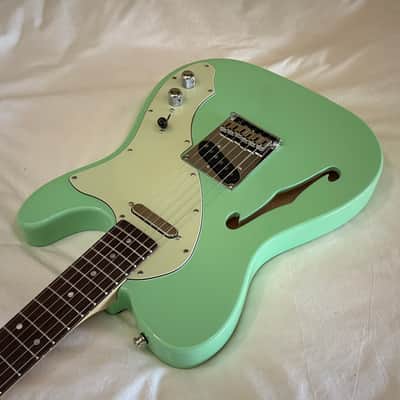 Del Mar Lutherie Tel-Uh-Caster Thinline T-Style Guitar - Surf Green - Made in USA - Free Pro Setup image 6