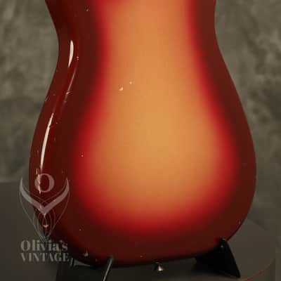 original 1962 Fender Duo-Sonic SLAB BOARD Shaded Sunburst/Maroonburst HANG TAG! image 12