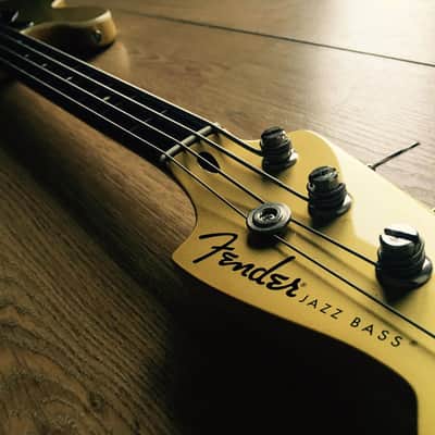 Very Rare Factory Shoreline Gold Fender Aerodyne Jazz Bass 2013 MIJ image 3