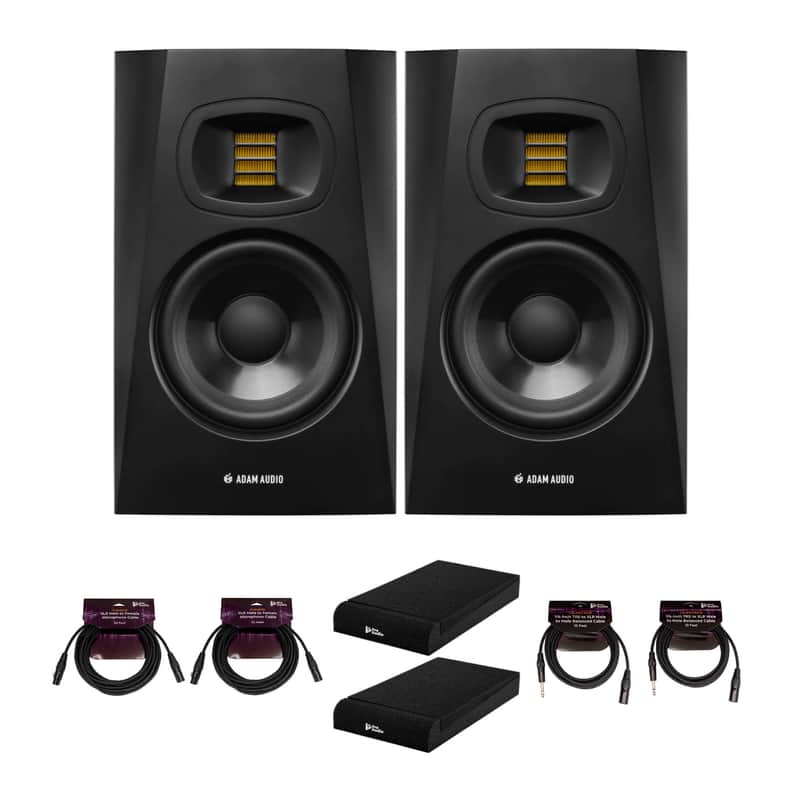 Adam Audio T8V 8 Inch Powered Studio Monitor 2 Pack with Pads Bundle image 1