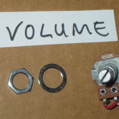 rarely used genuine Ibanez control harness (1 VOL pot B500K, 1 TONE pot A500K w/ capacitor, 1 jack) +main wires & nuts/washers & extra wires [NO switch] (from display piece 2018 Artcore AS-63 (NO: guitar, other parts) Metric, 18 spline coarse split shaft image 2
