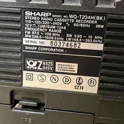 Sharp WQ-T234H Rare Vintage Portable Cassette Recorder Boombox Working Warranty image 21