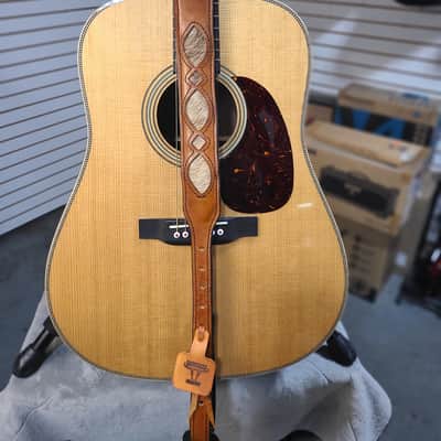 The Prairie Gold - Handcrafted Full-Grain Leather Guitar Strap with Hair-on Cowhide image 7