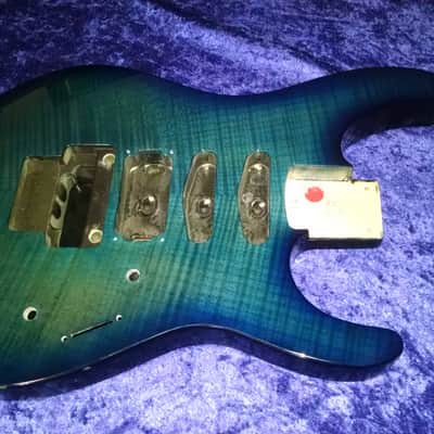 MIJ Jackson Dinky Blue Burst Flamed Maple Body image 2