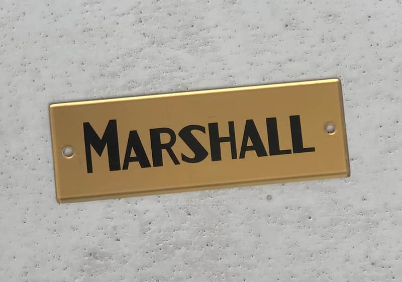 Vintage 1960's 1964 1965 Marshall Block Logo Amp Badge JTM45 JTM Plexi Guitar Amplifier Gold image 1