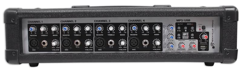 Rockville RPM45 1800w Powered 4 Channel Mixer/Amplifier w USB/EQ/Effects/Phantom image 1