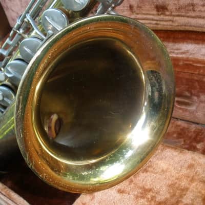 1957 Conn Director Tenor Saxophone shooting stars  Brass-Lacquered image 4
