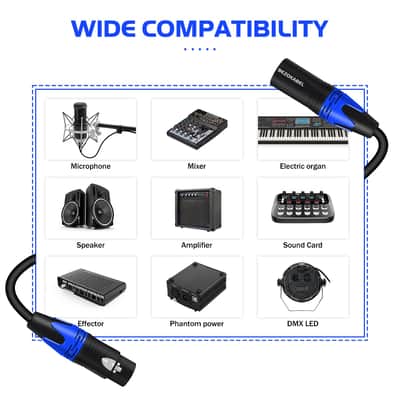 XLR Cables, XLR Microphone Cables 6 ft 6 Packs Balanced XLR Speaker Cable Male to Female 3-Pin for Microphone Audio Mixer Speaker System (6 Pack) image 2