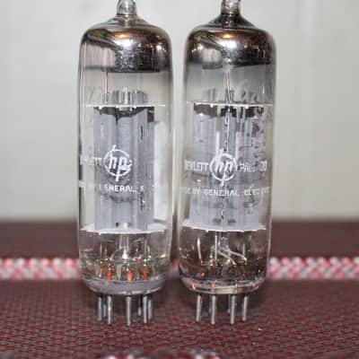 GE 6X4 6202 PERFECT MATCH PAIR FULL WAVE RECTIFIER GREY PLATE HALO GETTER TEST NOS+ VINTAGE 1973 FOR HP image 2