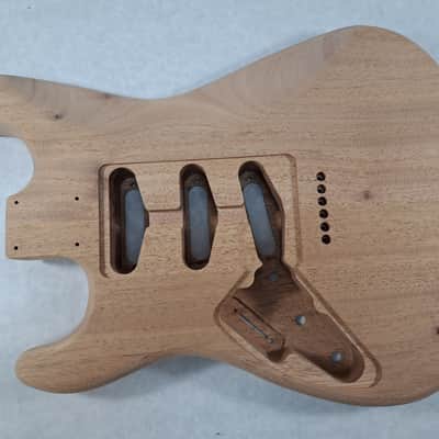 Unfinished Mahogany SSS Hardtail guitar body - fits Fender Strat Stratocaster necks J2053 image 4