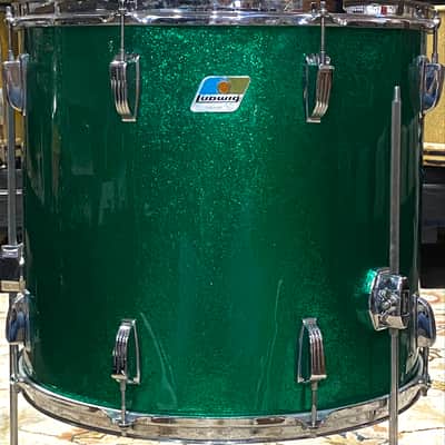 Ludwig Green Sparkle 4-Piece Set - 14” 16” 18” 26” (Bonham Sizes) - Good Condition image 15