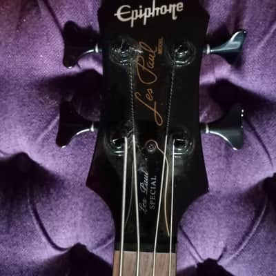 Epiphone Les Paul Special Bass 2008 Black Flame Top w Hard Shell Case image 4