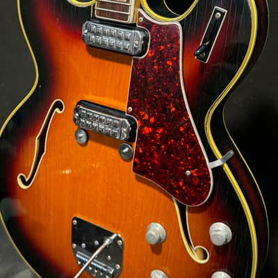 Concord Welson DS2 Hollow Body Electric Guitar 1960s Italy - Sunburst - No Bridge image 3