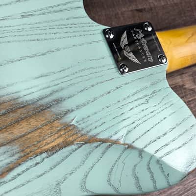 MyDream Partcaster Custom Built - Old Ash Surf Green Lollar Gold Foil image 10