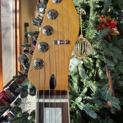 Custom Semi Hollow SG \ Telecaster style with a Purple heart wood top, Custom wound pickups - Roasted maple neck image 4