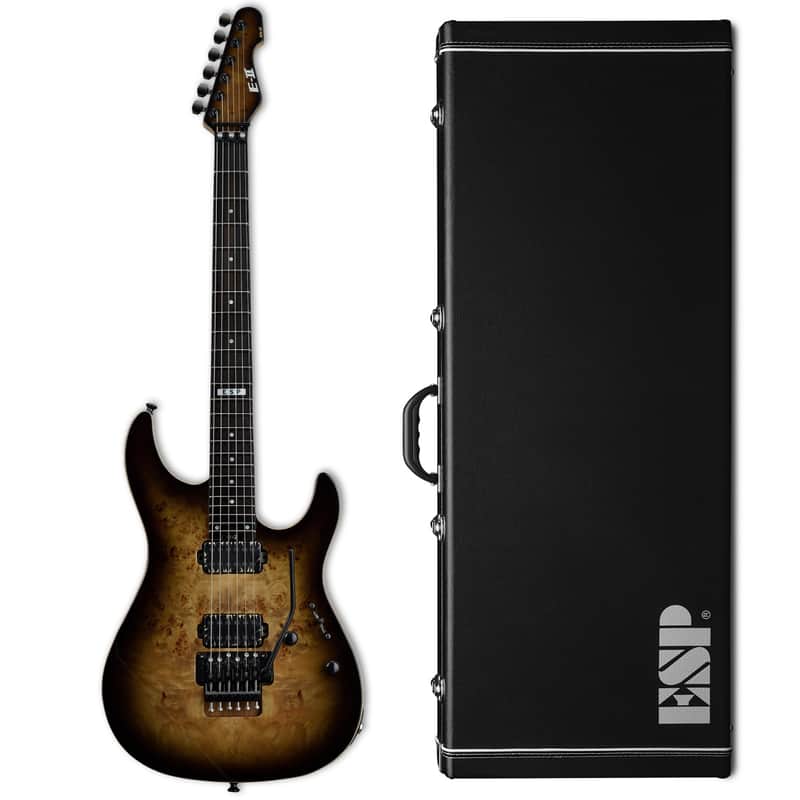 ESP E-II SN-II Nebula Black Burst Burled Maple Electric Guitar + Hard Case B-Stock Made in Japan image 1