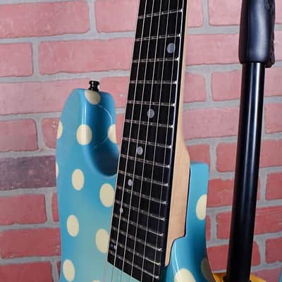 Original Vintage Kramer NightSwan Blue With White Polka Dots 1987-1988 Vivian Campbell image 16