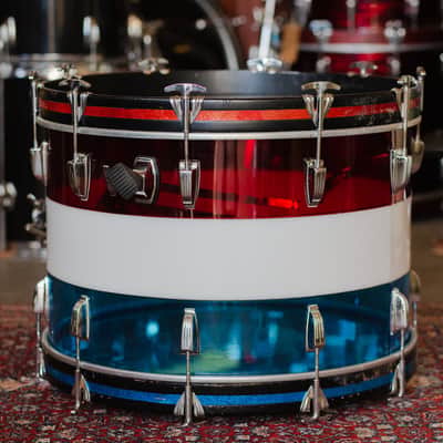 Ludwig 1970s Ludwig Vistalite Kit in Red, White, and Blue - 14x22, 16x16, 8x12 image 6