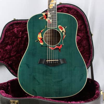MINT 2000 Taylor GSLJ Living Jewels Aqua Blue Koi Fish Guitar! Bearclaw Quilted GS image 5