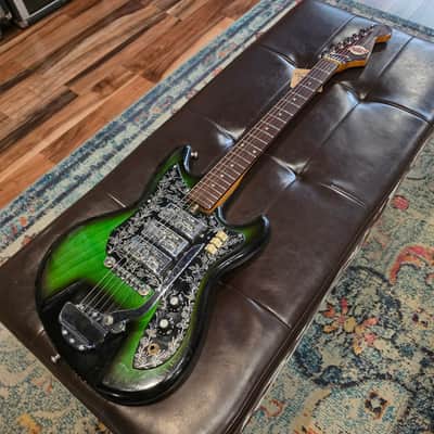 1970 Teisco Del Ray ET-310N - Japan - Spectrum 3-Pickup - Floral Guard - Green Burst - Tremolo image 1
