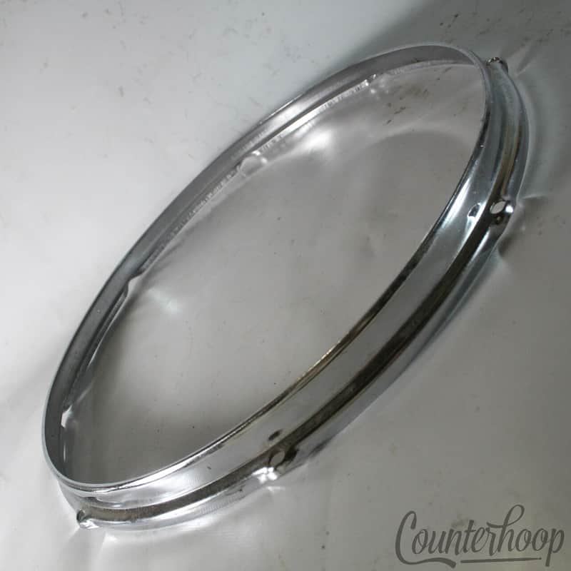 *Slingerland 15" Snare/Tom Drum Batter Rim/Hoop 8-Lug Stick-Saver Chrome Vintage image 1