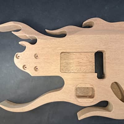 Unfinished Mahogany Hxx Jem Guitar Body - Flame, Trem Fits RG Necks J2518 image 3
