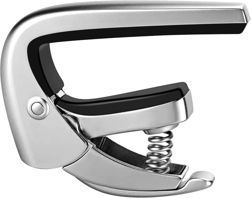 High-end Pro Guitar Capo for 6 Strings Acoustic and Electric Guitars with Quick Lock Performance-Silver image 1