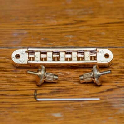 TonePros TP6R-G Tune-O-Matic Bridge with Roller Saddles 2010s - Gold image 4