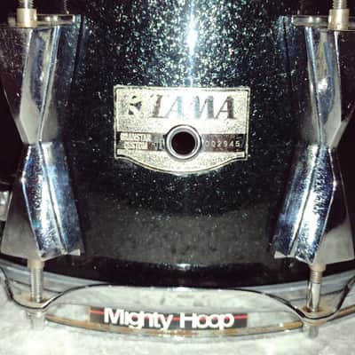 TAMA GranStar Custom Snare Drum 80's Black Nickel Sparkle Wrap PLAYER'S CONDITION image 2
