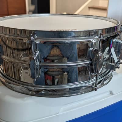 Tama Rockstar 14" x 5” Steel Snare Drum, Chrome, New Heads, Snare Wires, Lugs image 4