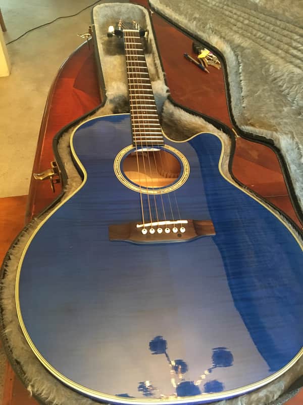 Takamine EG540C 6 string acoustic electric guitar Blue image 1
