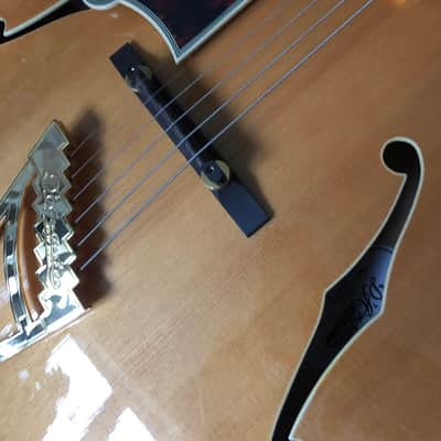 D'Angelico Left Handed Premier EXL-1 Hollow Body Electric Guitar- Nature - Nature / Blonde image 11