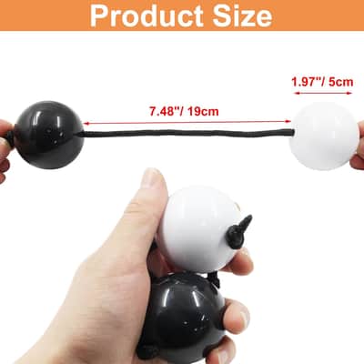 2 Pair Aslatuas Rhythmic Ball Kashaka Shaker, Hand Percussion Instruments African Shaker Rattle Asalato Shaker For Adults Teenagers Beginners, Black & White image 2