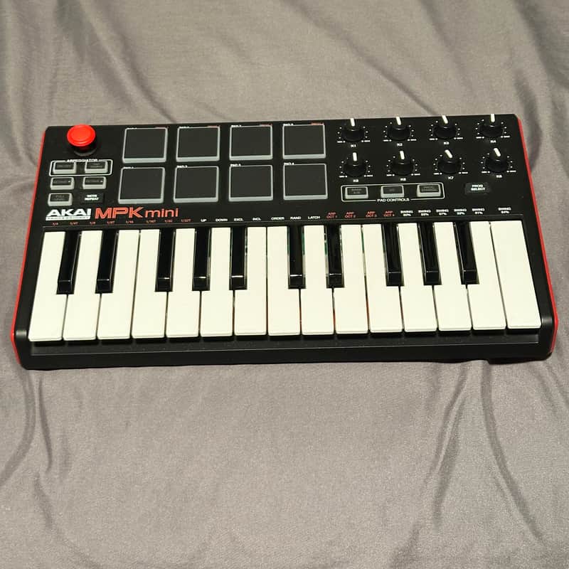 Akai MPK Mini MKII 25-Key MIDI Controller 2014 - Present - Red with Black Keys image 1
