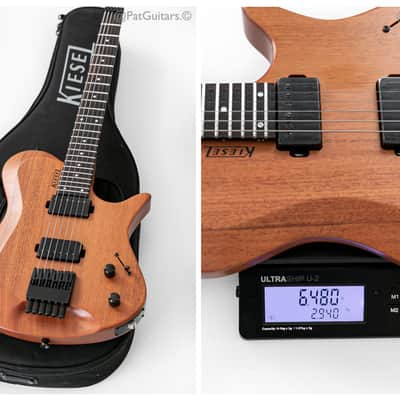 2019 Kiesel Zeus Mahogany Headless Guitar in Natural image 5